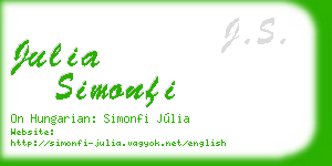 julia simonfi business card